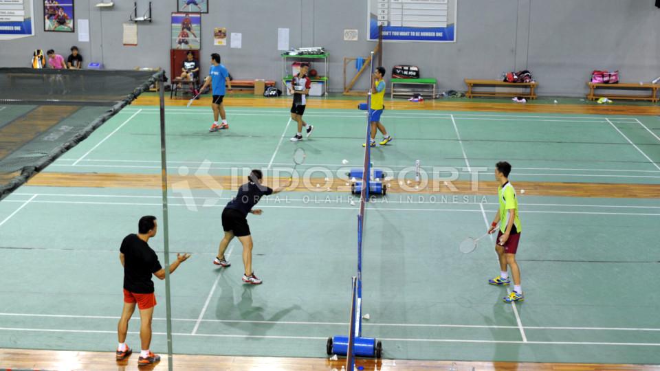 Suasana latihan jelang BCA Indonesia Open 2015.